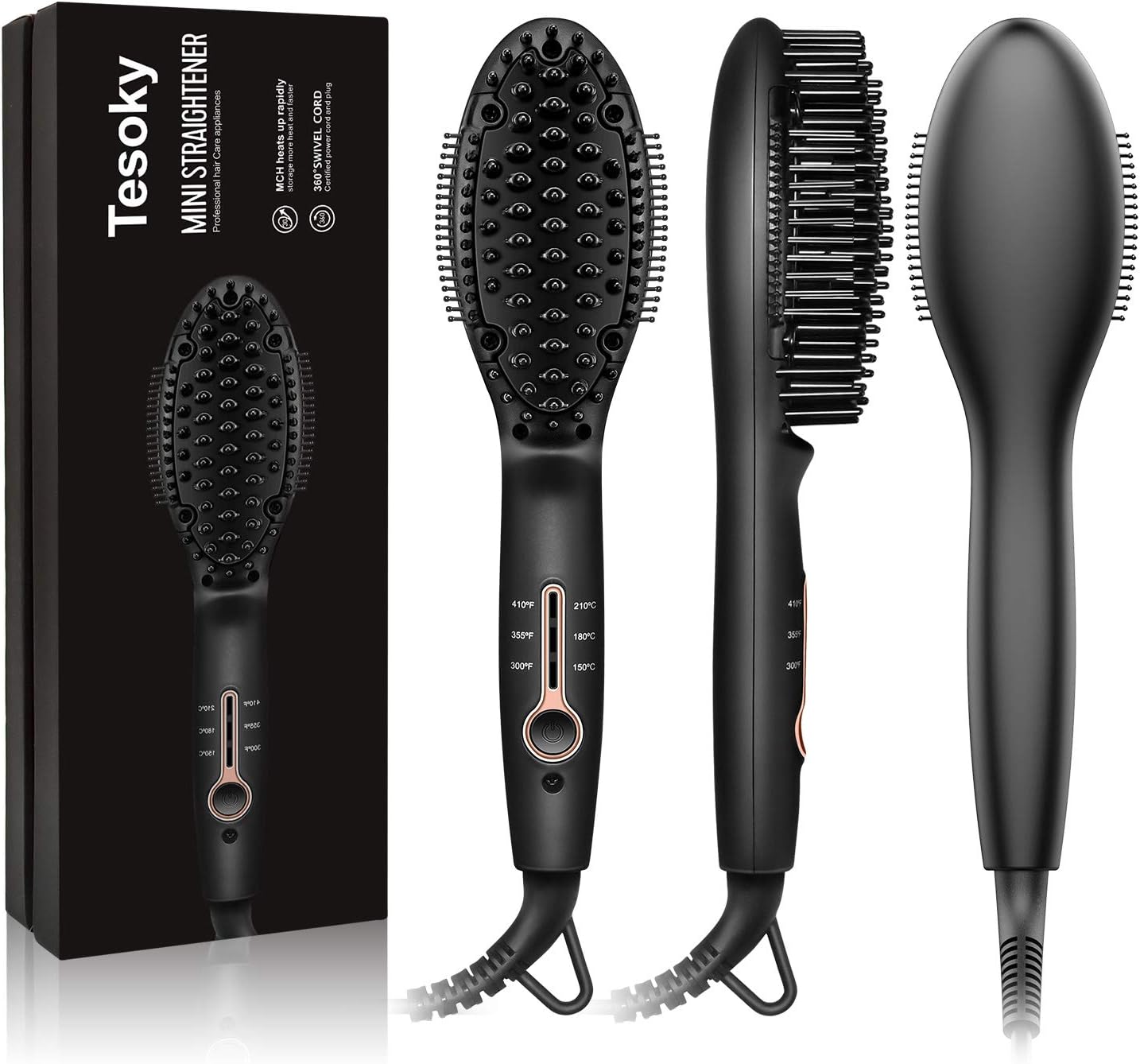 heated hair straightening brush
