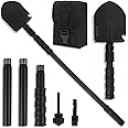 iunio Camping Shovel,Shovel Folding, Portable, Multitool, Foldable Entrenching Tool, Collapsible Spade, for Backpacking, Trenching, Hiking, Survival, Car Emergency