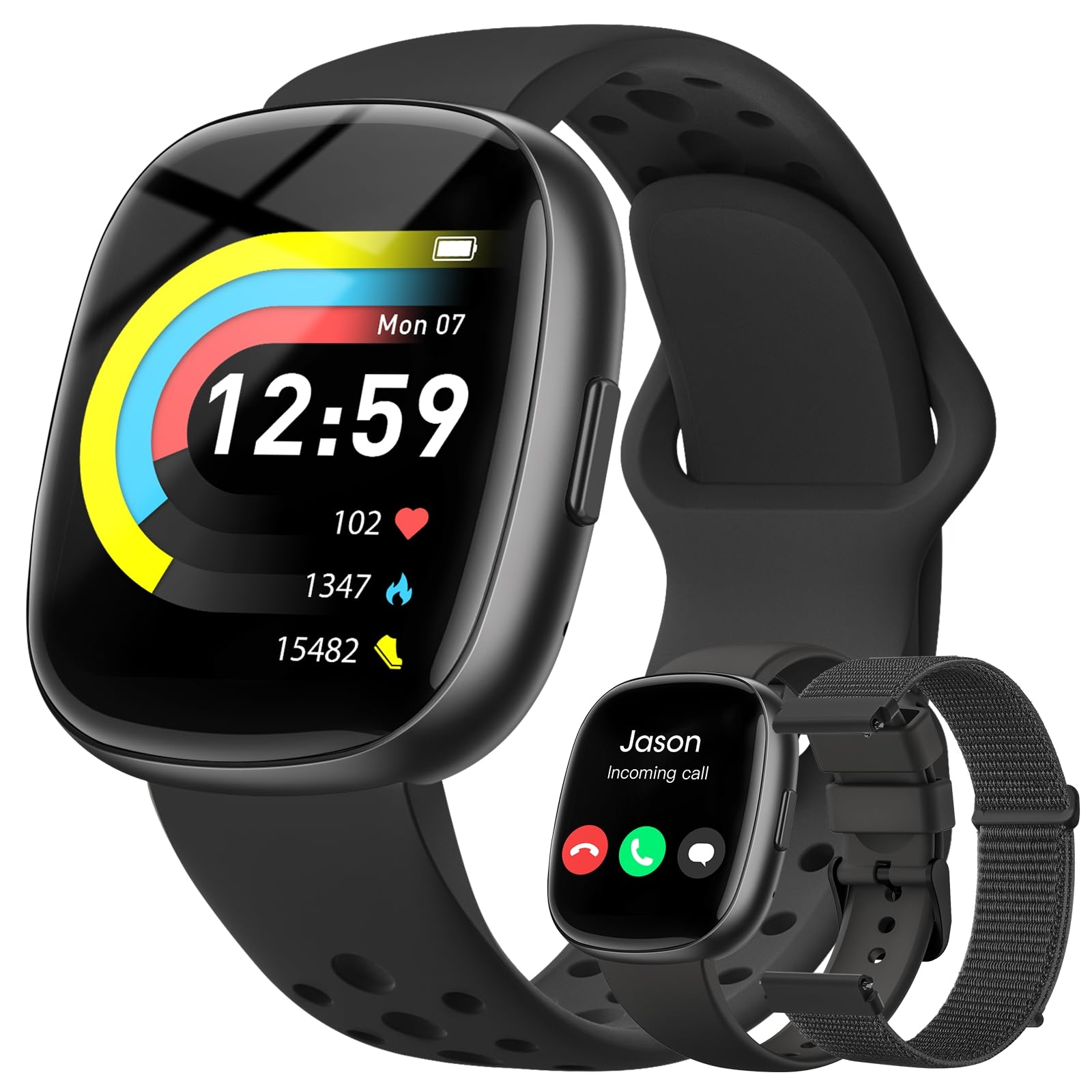 Photo 1 of Fitness Trackers for Men Smart watch: Fitness Tracker with Blutooth Call 24/7 Heart Rate SpO2 Sleep Monitor IP68 Waterproof 120+ Sport Mode Activity Trackers Compatible iPhone Android Phones (3 Bands)