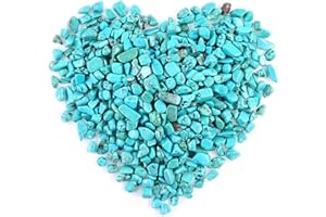 WAYBER 2 Lbs/920g Green Turquoise Decorative Stones Irregular Aquarium Pebbles Crystal Rocks Quartz Gravels for Fish Turtle Tank/Succulent Plants/Air Plants Decoration (Fill 2 Cups)