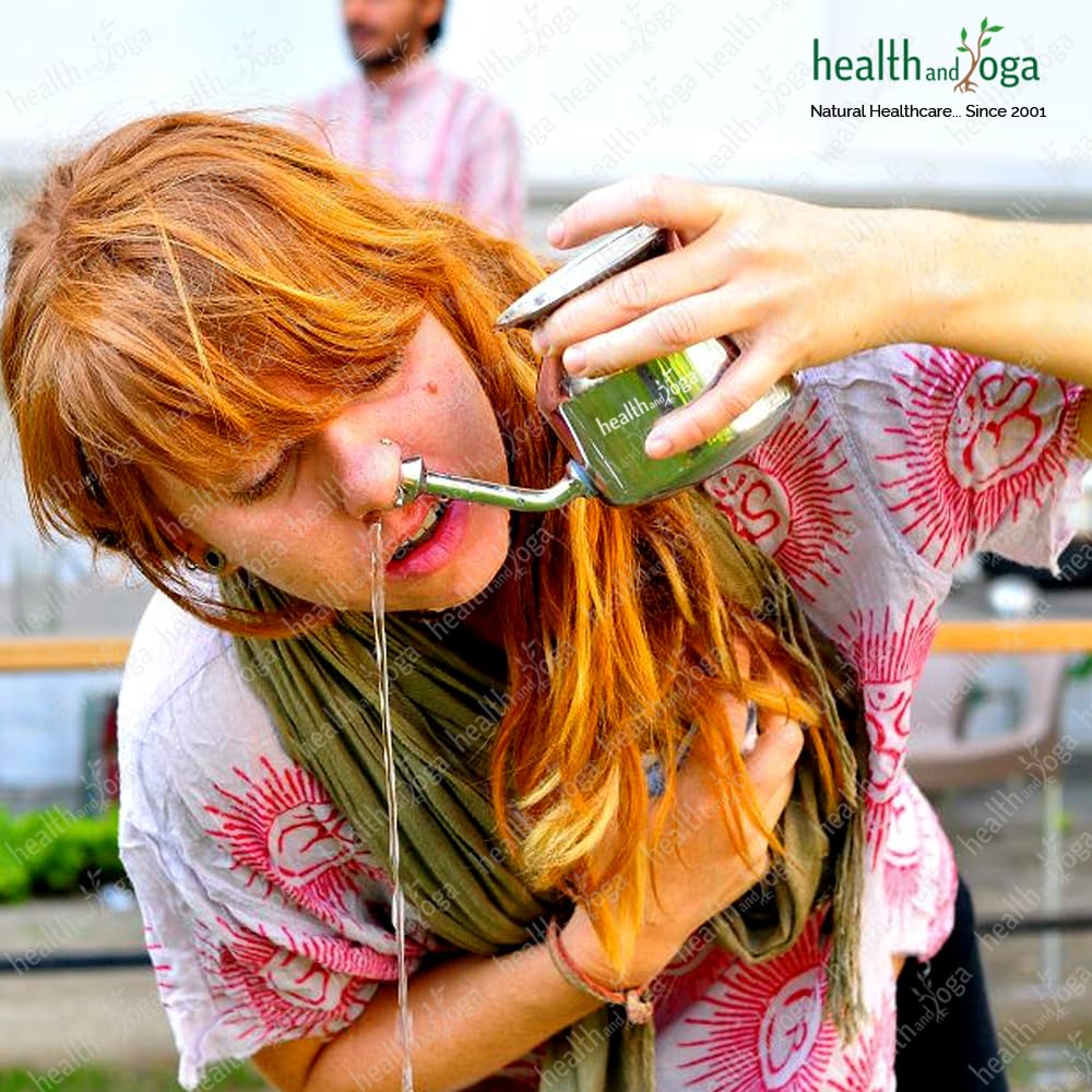 HealthAndYoga? SteloKleen Stainless Steel Neti Pot for Sinus Congestion (Ayurvedic JalNeti)