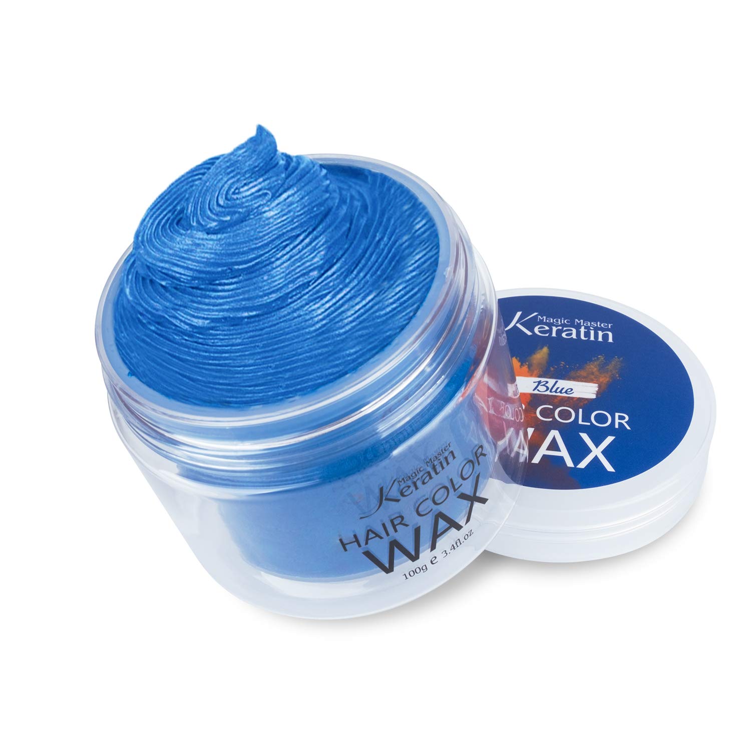 Hair Color Wax, Magic Master Keratin Temporary Hair Dye Wax Mud Hairstyle Cream Washable Instant Coloring Clay for Men and Women Party, Festival, Cosplay & Halloween(Blue)