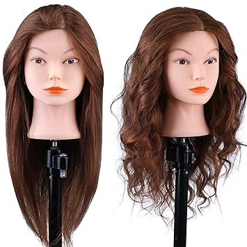 styling heads with real hair