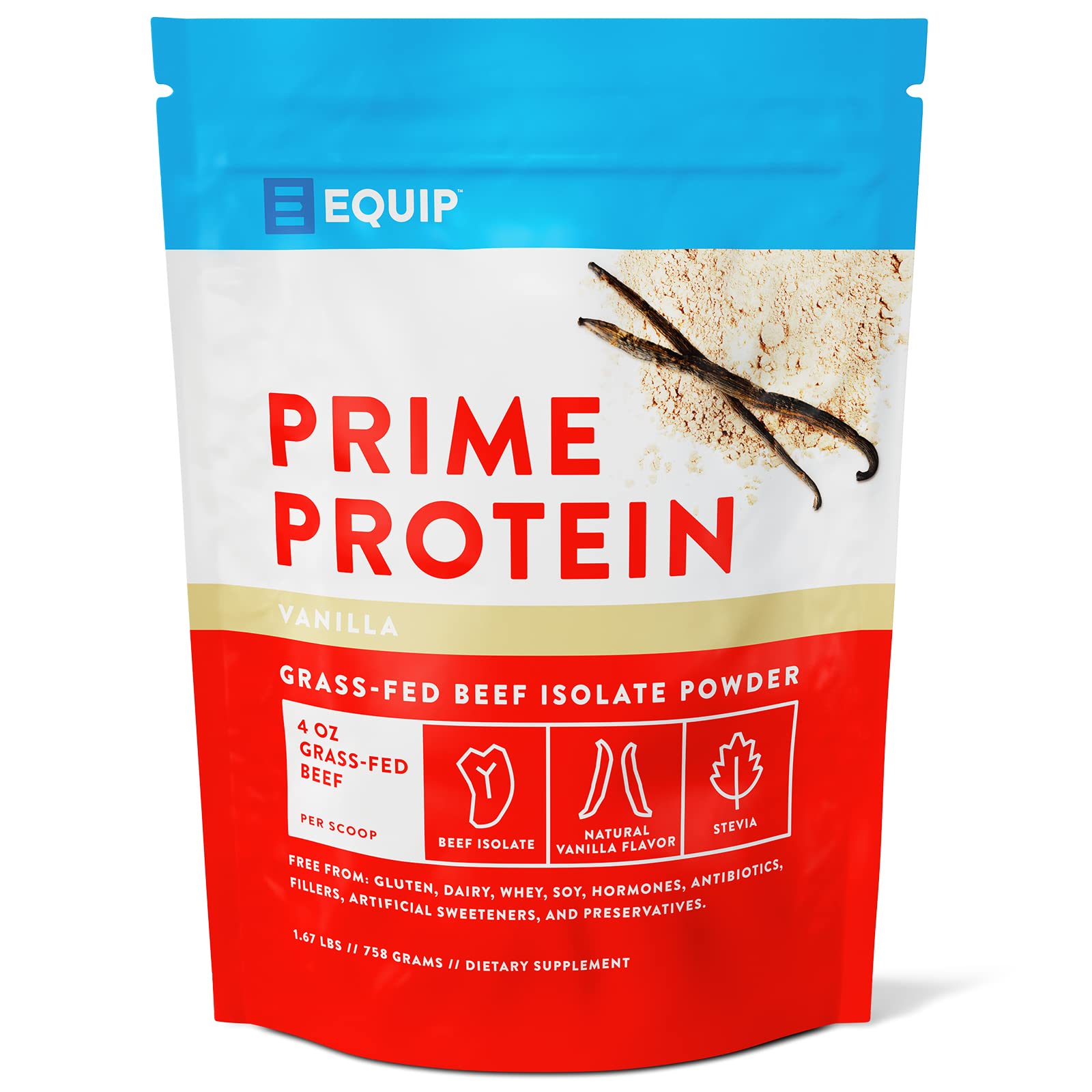 Equip Foods Prime Protein Powder Vanilla & Prime Protein Powder Salted Caramel
