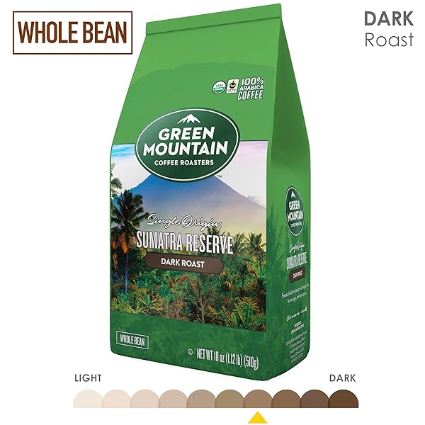 GREEN MOUNTAIN COFFEE ROASTERS SUMATRA RESERVE, WHOLE BEAN COFFEE, BAGGED 18 OZ