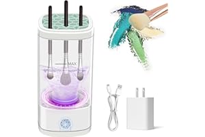 CBSRVMLP Electric Makeup Brush Cleaner, Multi-Functional Cosmetic Brush Cleaner, Portable Automatic Makeup Brush Cleaning Solution With Dryer-Holder, Charger, USB-C cable, Beauty Gift for Women