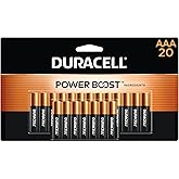 Duracell Coppertop AAA Batteries with Power Boost Ingredients, 20 Count Pack Triple A Battery with Long-lasting Power, Alkaline AAA Battery for Household and Office Devices