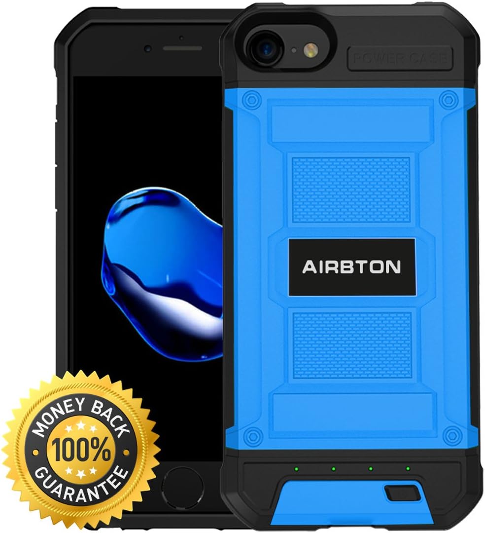 iPhone 7 Charging Case, Airbton Battery Case for iPhone 6, Ultra Slim iPhone 6s / 8 Backup Battery with 3000 mAh Capacity, Heavy Duty Protection Battery Charger Case, Navy Blue
