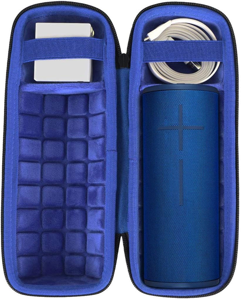 co2CREA Hard Travel Case for Ultimate Ears UE boom 4 / boom 3 Wireless Bluetooth Speaker,Case only, Black,Inside Blue, for Boom 3