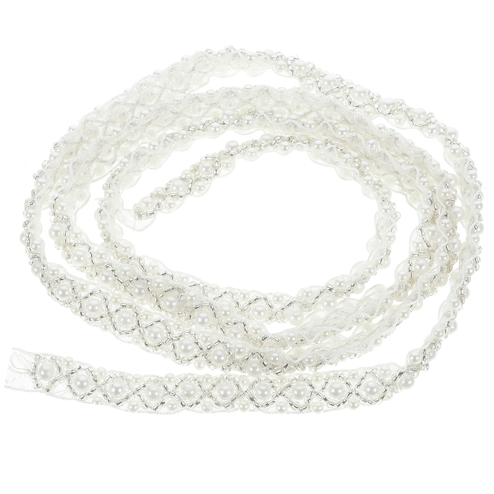 UKCOCO Wedding Decor Rhinestone Belts Ribbons Embroidery Fabric Trim Crystal Trim Patches Bridal Belt Applique Diamante Sewing Chain Applique Sew on Wedding Dress Crystal Applique