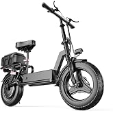 Electric Scooter with Seat for Adults, 1000W Peak Motor, Up to 25 MPH 35 Miles, Multiple Suspension, Bright Light, Sturdy Scooter Frame, 14" x 2.125" Tires, Provides Comfortable and Safe Ride
