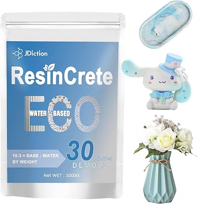 JDiction ResinCrete 1000g Water Based Casting Resin Fast Curing Terrazzo Coating