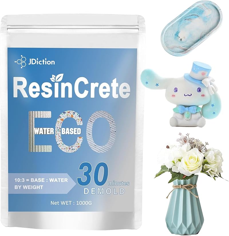 JDiction ResinCrete 1000g Water Based Casting Resin Fast Curing Terrazzo Coating
