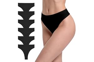 GAREDOB Women's Ribbed Cotton Thongs High Waist Thong Panties Plus Size High Rise Comfortable Thong
