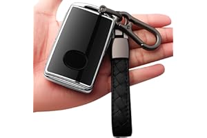 Sindeda for Mazda Key Fob Cover with Keychain Key Case Key Shell 360 Degree Full Protection Compatible with 2019-2024 Mazda 3, Mazda 3 Hatchback, 2020-2024 Mazda CX-5, CX-30, CX-9 Silver