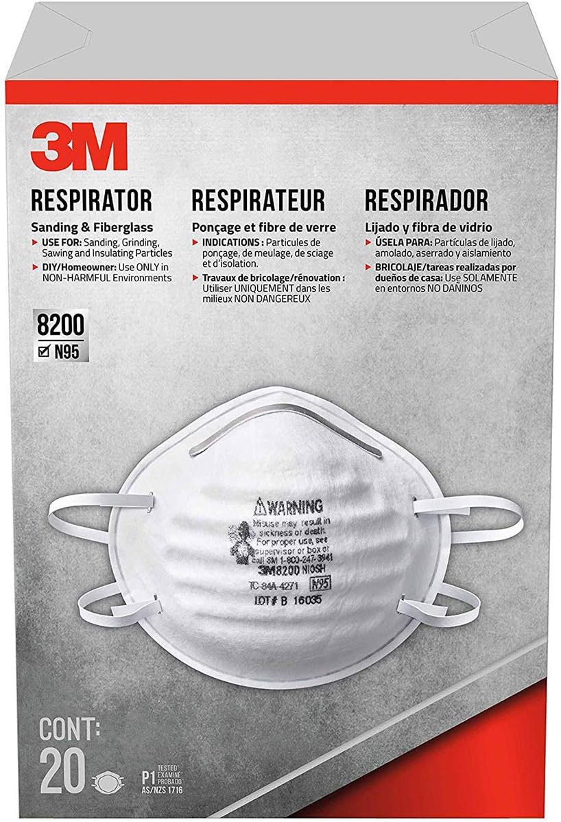 3M PARTICULATE Respirator 8200 N95, 20 Pack