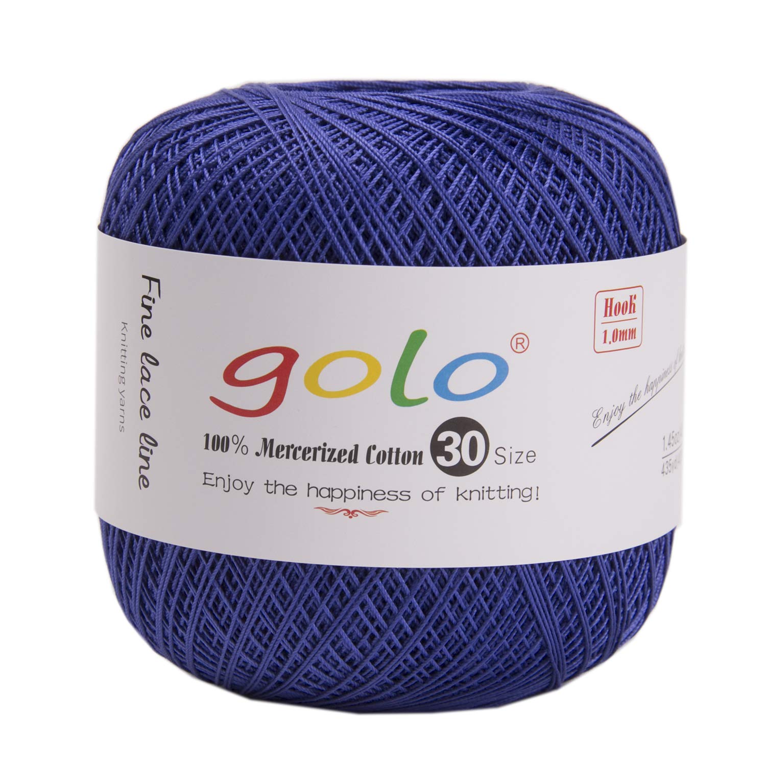golo Crochet Thread Size 30 Yarn for Hand Knitting Cotton Crochet Yarn (Blue-797) — image 1