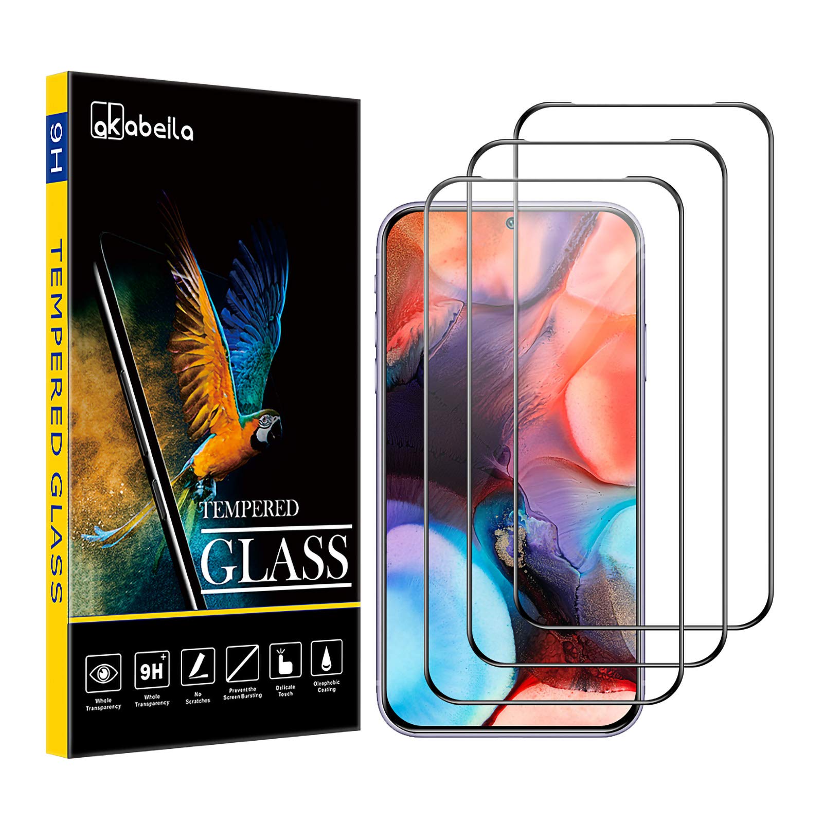 AKABEILA Screen Protector for Xiaomi Redmi Note 10 Pro Tempered Glass [3 Pack] Premium HD Film 9H Hardness Case Friendly Easy Installation Anti Scratch [Full Curved Coverage] — image 1