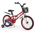 BABY JOY Kids Bike, 12 14 16 18 Inch Children Bikes for Boys Girls Age 3-8 Years w/Training Wheels, Handbrake, Coaster Brake & Removable Basket, Kids Bicycle of Multiple Colors