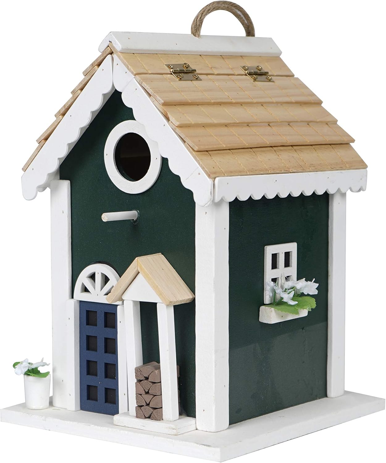Outdoor Bird House Hanging Wooden Garden Country Cottages