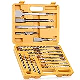 TGFTGF 17-Piece SDS Plus Rotary Hammer Drill Bits