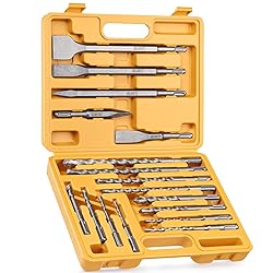 TGFTGF 17-Piece SDS Plus Rotary Hammer Drill Bits