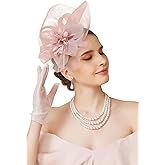 BABEYOND Fascinators Hats for Women - Tea Party Hat Kentucky Mesh Fascinator Derby Flower Ribbon Hat for Bridal Wedding