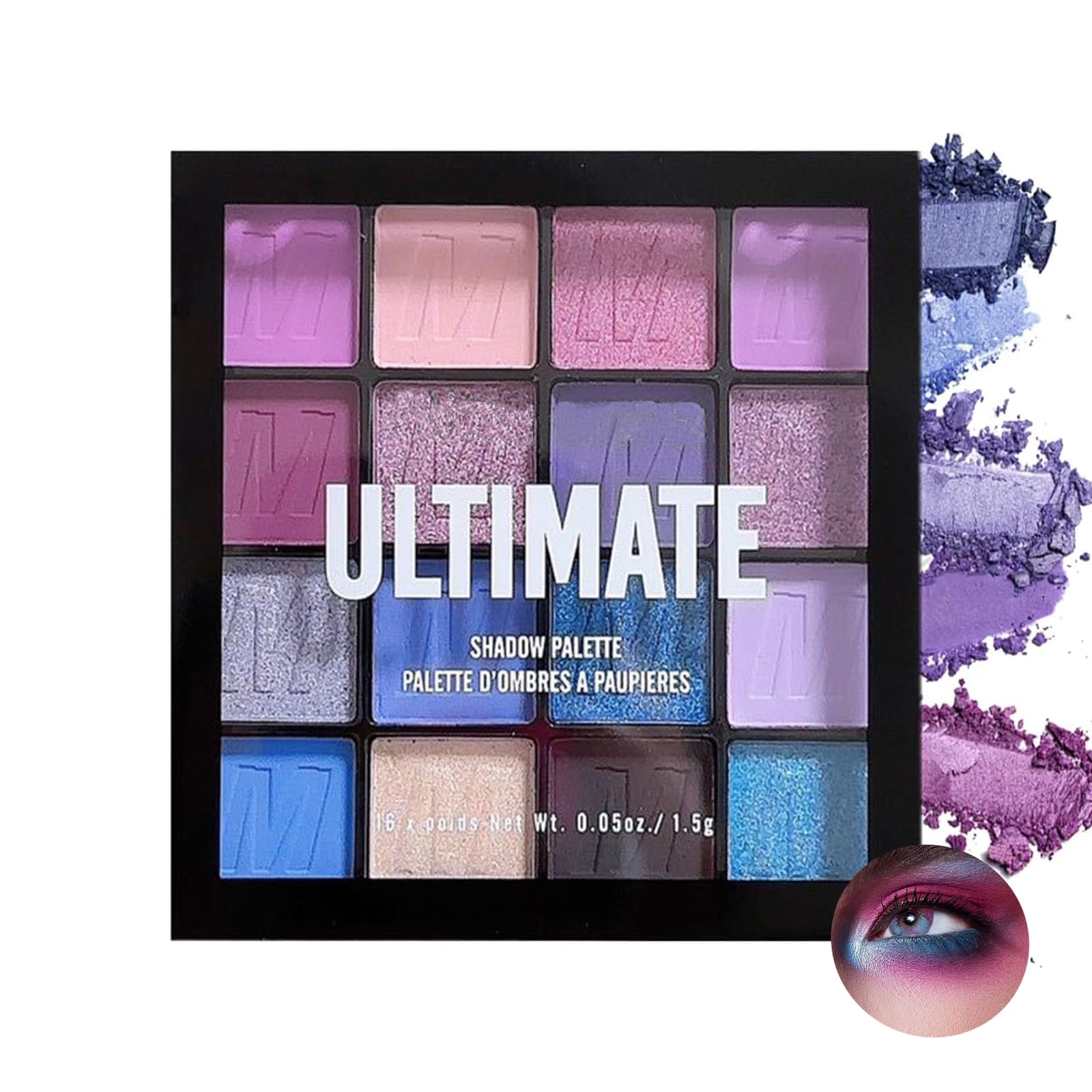 Purple Eyeshadow, Long-lasting Matte Waterproof and Sweat-proof Dazzling Colourful Eyeshadow Palette, Suitable For Day and Night Make-up, Charming Eye Make-up