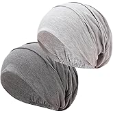 JarseHera 2PCS Cotton Slouchy Beanie Chemo Headwear Soft Slouch Cancer Caps Hats Head Cover for Hair Loss