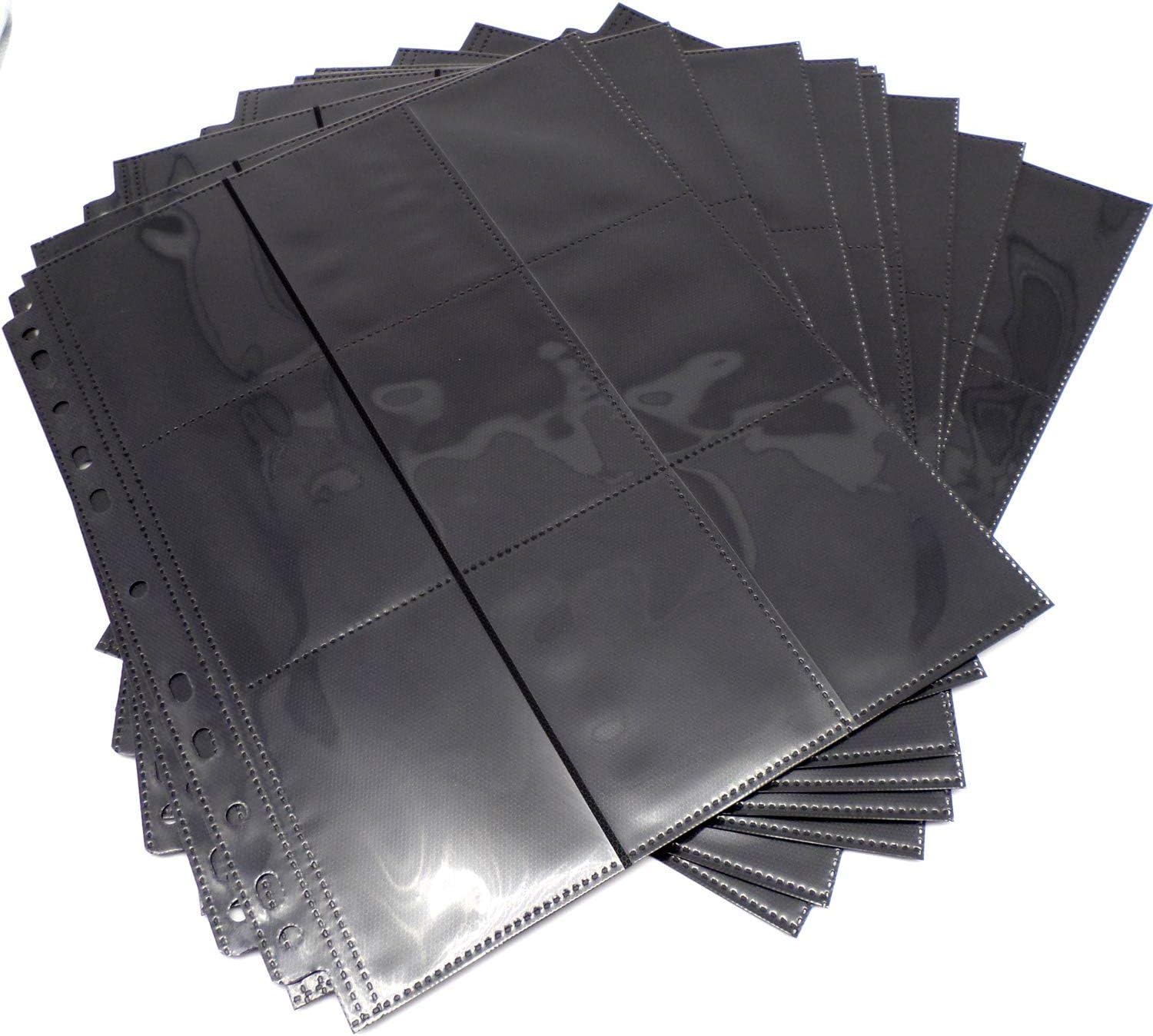 docsmagic.de 50 18-Pocket Pages Black - Sideloading - MTG PKM YGO - 11-Hole, 50 Pages, 18-Pocket Sideloading - Image 5