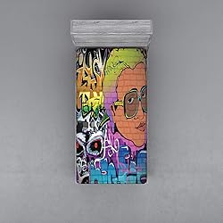 Ambesonne Urban Graffiti Fitted Sheet, Hip Hop
