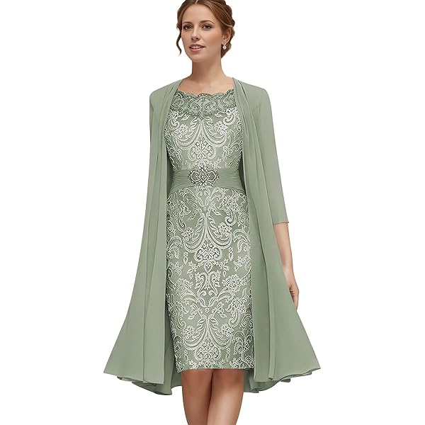 chinese dress ladies Wedtrend Women Dark Green Floral A Line Mother of Bride Dress with Pockets 3/4 Sleeves Long Wedding Guest Dress with Belt, Dark Green / US14 main image 1