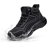 LARNMERN Steel Toe Boots Men Comfortable Work Safety Shoes Hiking Sneakers | Comfortable Outdoor Industrial Construction Non Slip Puncture Proof Mid Top Tactical