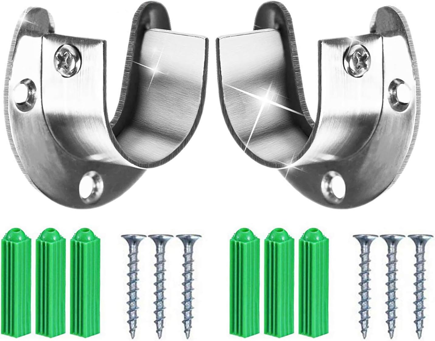 Wardrobe Bracket Heavy Duty Stainless Steel Rod Socket Flange Rod