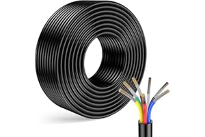 LIMICAR 7 Way Trailer Wire 25FT – Heavy Duty 14 Gauge 7 Wire Trailer Wiring Harness Kit with Color-Coded Stranded CCA Conductors – Weatherproof PVC Jacket for RV, Camper, Truck, Utility Trailer