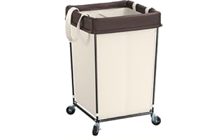 Mefirt 160L Laundry Basket with Wheels, 2 Section Large Rolling Laundry Hamper Bag with Wheels, Clothes Hamper Cart for Laundry, Bedroom, Bathroom and Dorm