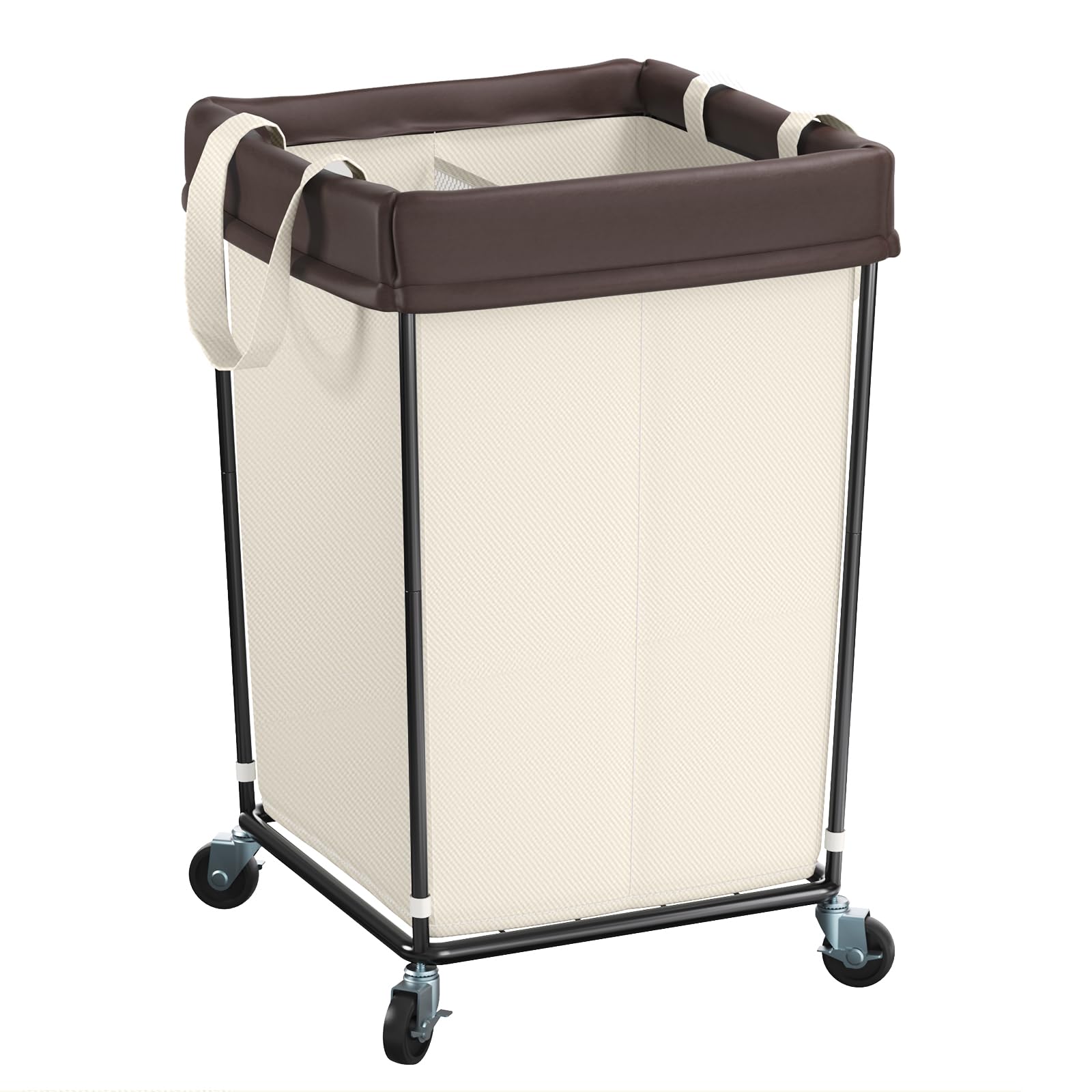 Photo 1 of Mefirt 160L Laundry Basket with Wheels, 2 Section Large Rolling Laundry Hamper Bag with Wheels, Clothes Hamper Cart for Laundry, Bedroom, Bathroom and Dorm