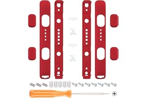 eXtremeRate Passion Red Replacement Shell for Nintendo Switch & OLED Joycon Strap, Custom Joy-Con Wrist Strap Housing Buttons