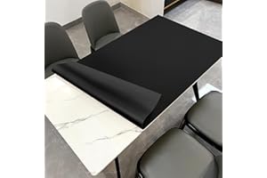Zinkooat Leather Table Cover,1.8mm Thick,30x60 Inch Desk Cover,Large Desk Mat,Table Protector,Table Cover Protector,Craft Mats to Protect Table(Black+Black,30x60)