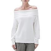 SUUKSESS Women Cashmere Off The Shoulder Sweater Oversized Knit Long Sleeve Tops