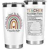 SUCHAGIFT Teacher Appreciation Gifts - Teacher Gifts for Women - Teachers Appreciation Week, Back To School, Birthday, Christmas, Thank You Gift Ideas for Teachers Women Daycare - 20 Oz White Tumbler