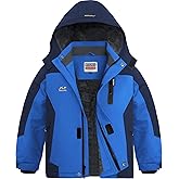 WULFUL Boy's Waterproof Ski Jackets Warm Fleece Lined Hooded Winter Snow Coat