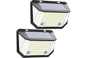 AmeriTop Solar Lights Outdoor, 2 Pack LED High Brightness Cordless Solar Motion Sensor Lights; Wider Motion Sensor, 300° Wide Angle Illumination, IP65 Waterproof, Patio Wall Light, Wall Porch Lights