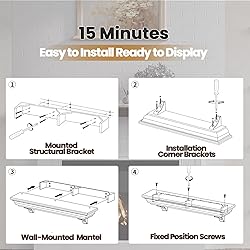 Fireplace Mantel with Invisible Heavy Duty Wood