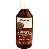 Raslok Mustard Oil | Brassica Juncea | Mustard Seed Oil | Unrefined | for Hair Nourishment | for Skin | for Massage | 100% Pure Natural | Cold Pressed Mustard Oil 8 fl oz