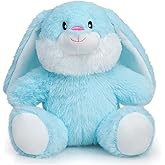 HollyHOME Bunny Stuffed Animal, Easter Bunny Plush Toys, Soft and Cuddly Stuffed Rabbit Easter Gift for Kids Baby Girls 7inch Powder Blue
