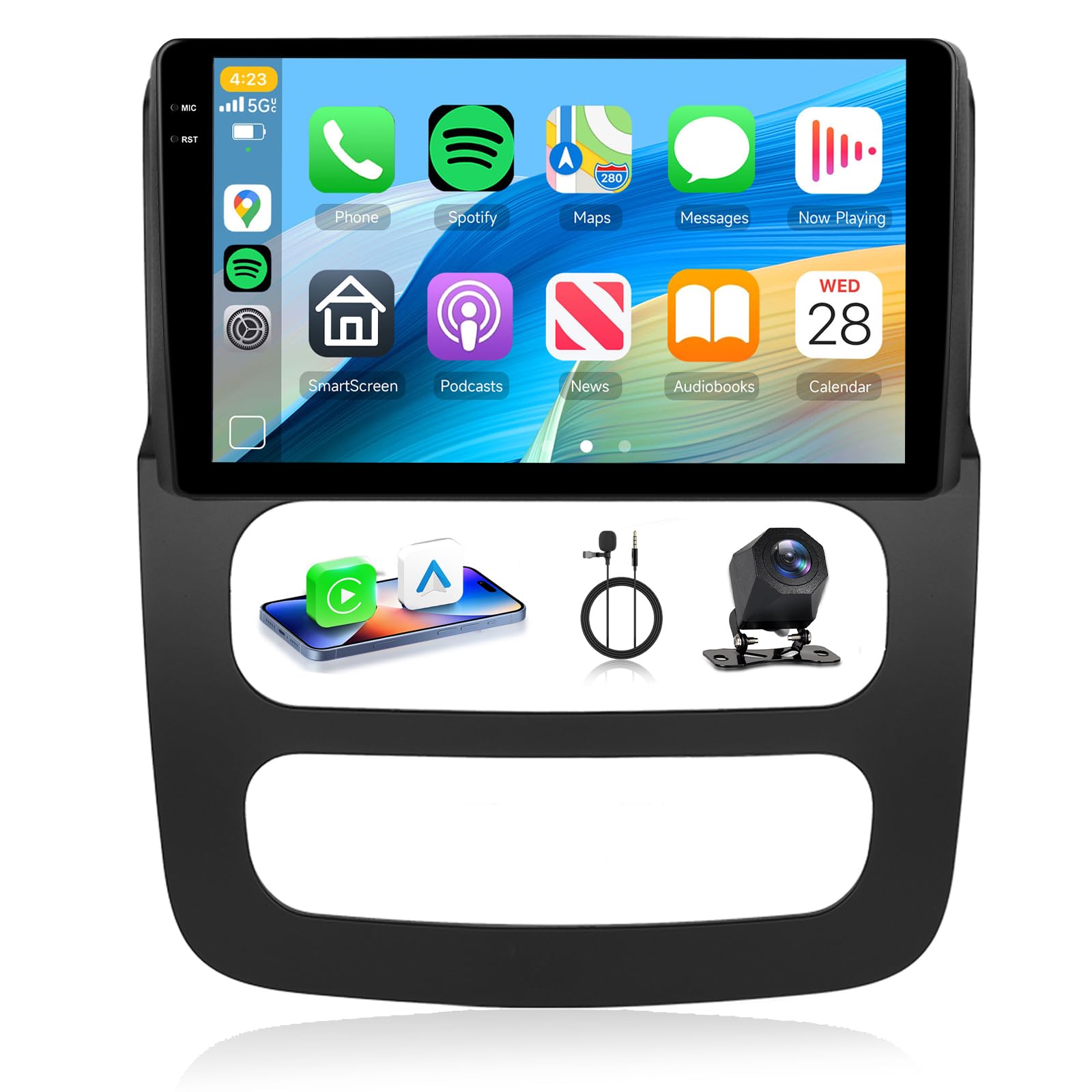 Photo 1 of [4+128G] Car Stereo for Dodge RAM 1500 2500 3500 2002-2005 Wireless Carplay Android Auto,9" Touch Screen Radio, Android/GPS/WiFi/EQ DSP/UI/Bluetooth5.0/SWC/Backup Camera for Dodge RAM 1500 Radio