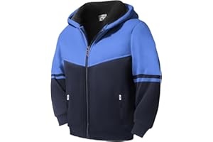 LLdress Boys Hoodie Kids Fleece Sherpa Lined Jacket Youth Zip Up Heavyweight Hooded Sweatshirt Teen Winter Warm Coat