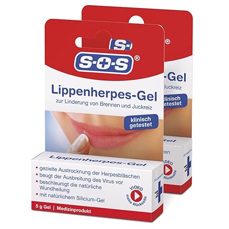 SOS Lippenherpes-Gel (2er Pack) - Gel zur äußerlichen Anwendung bei Lippenherpes
