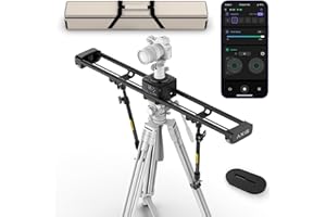 Zeapon AXIS 100 (2-axis) Multi-axis Motorized Camera Slider, 39''/ 100cm DSLR Carbon Fiber Electric Track, LCD Screen APP Control, Pan Head for 360° Panoramic Time-Lapse Follow Focus